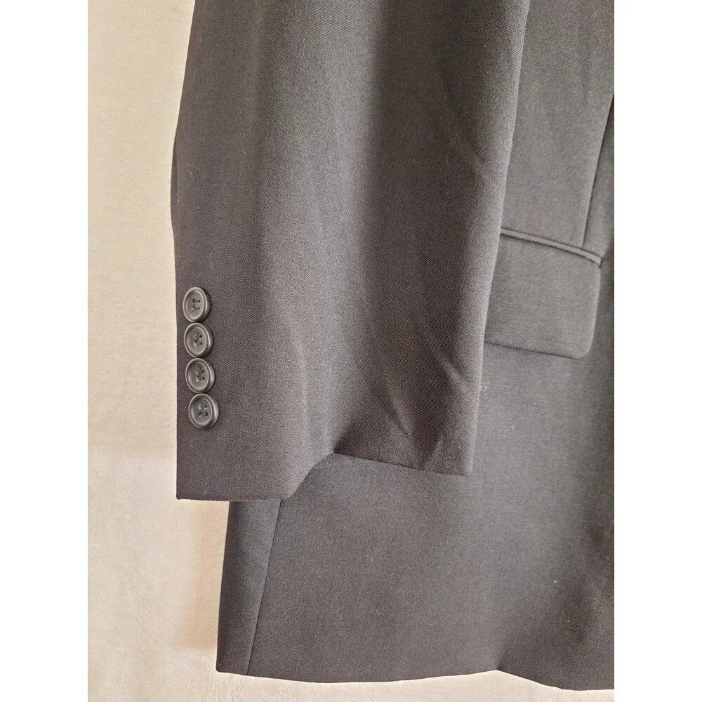 Joseph & Feiss Blazer Mens 48R Black Wool 2-Button Suit Jacket Sport Coat